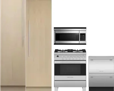 5 Piece Package Includes Refrigerator, Freezer, Range, Microwave And Dishwasher